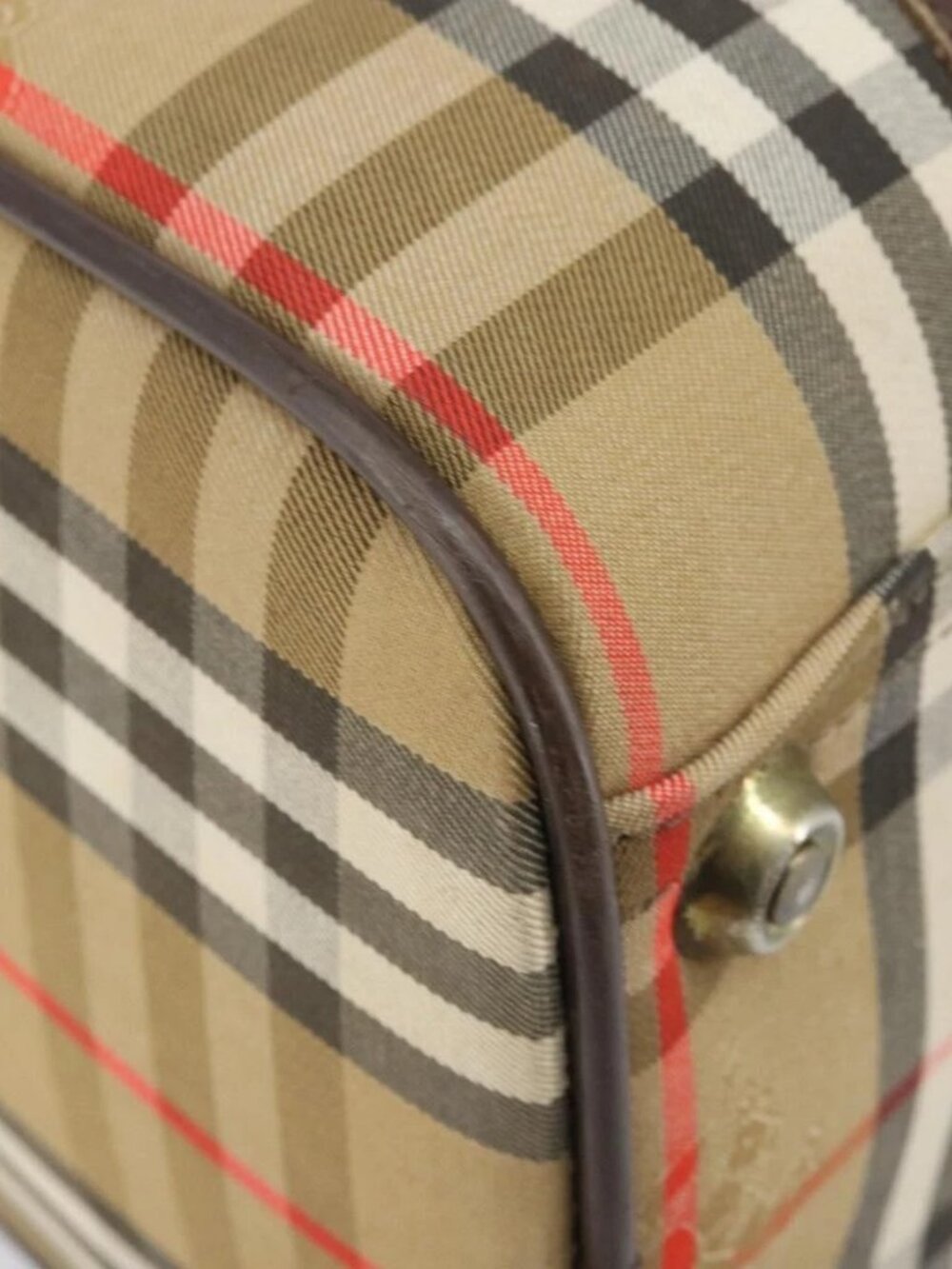 Burberrys Nova Check Boston Bag Canvas Beige Gold - Picture 5 of 16